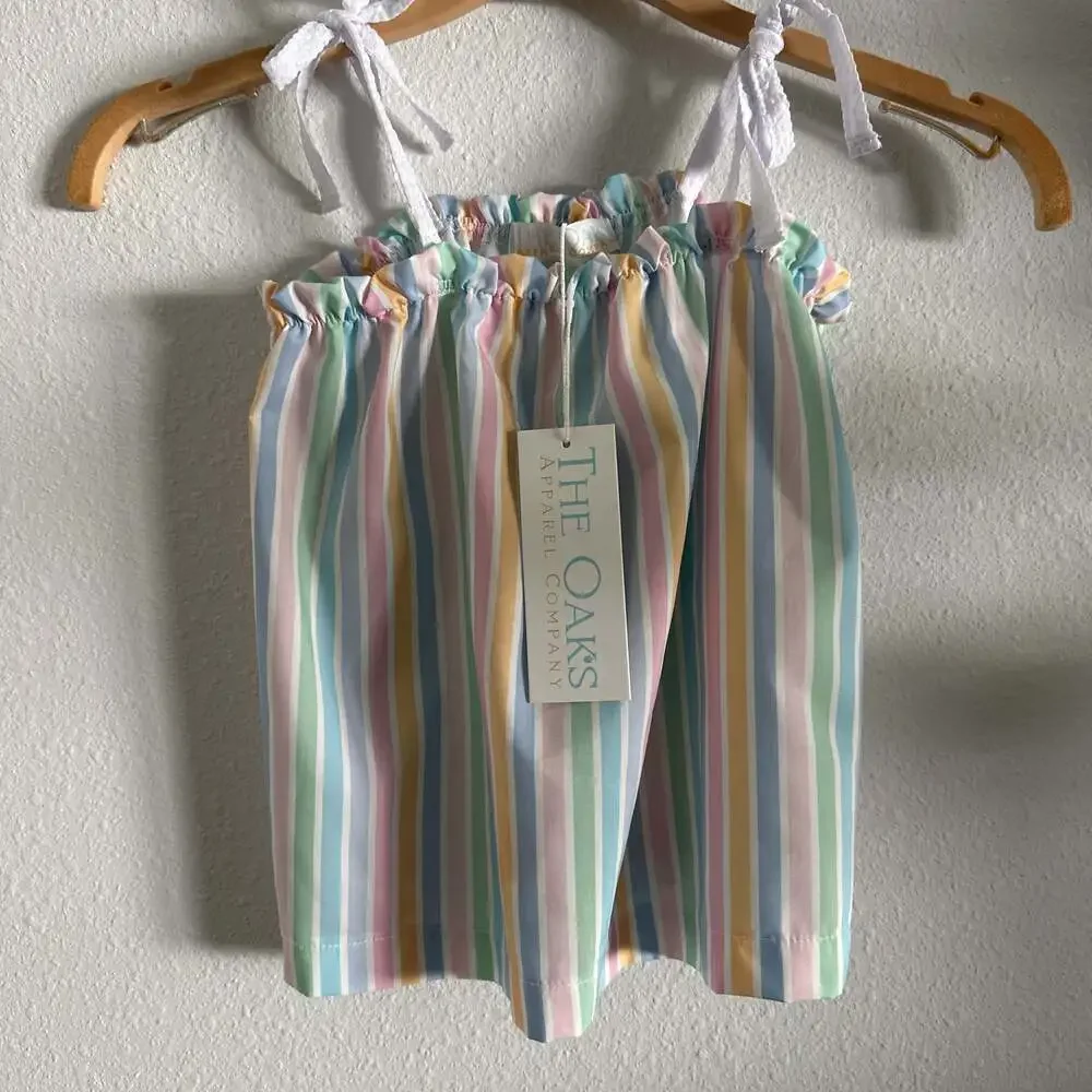 The Oaks Apparel Co. Tillie Tie Top & Evelyn Skort in Pretty Stripe Kids Size 4T